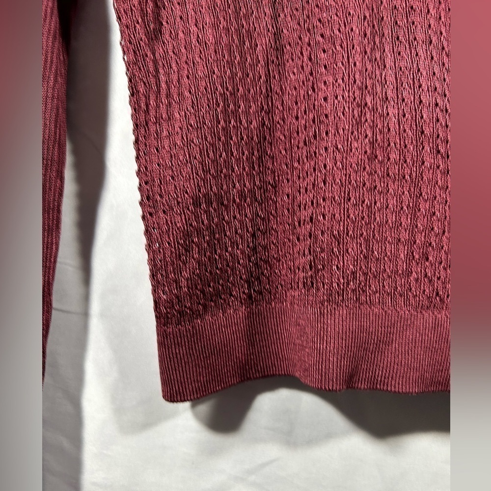 Free People H20 Crew Pullover Sweater Womens Open Knit Ribbed Mesh Sz Medium - Picture 11 of 13